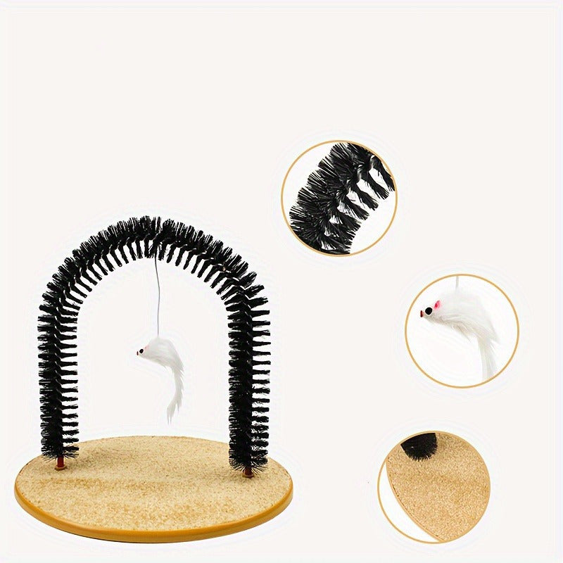 HKM-924691 Cat Self-Grooming Arch and Massage Toy - Interactive Scratching Brush for Cats and Kittens