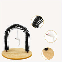 HKM-924691 Cat Self-Grooming Arch and Massage Toy - Interactive Scratching Brush for Cats and Kittens