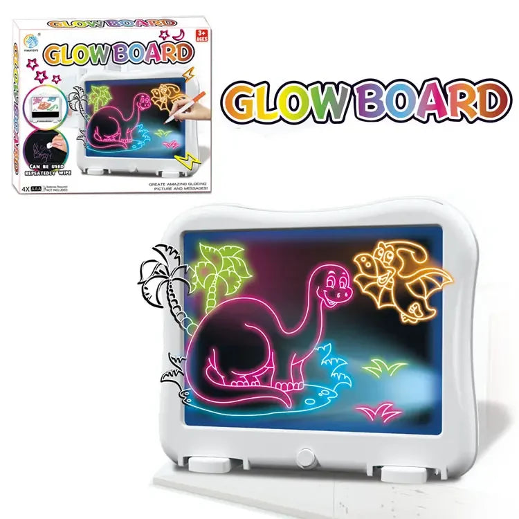 HKM-925011 Luminous Educational Drawing Board for Kids - Reusable Magic Color Art Toy, Ages 5-7