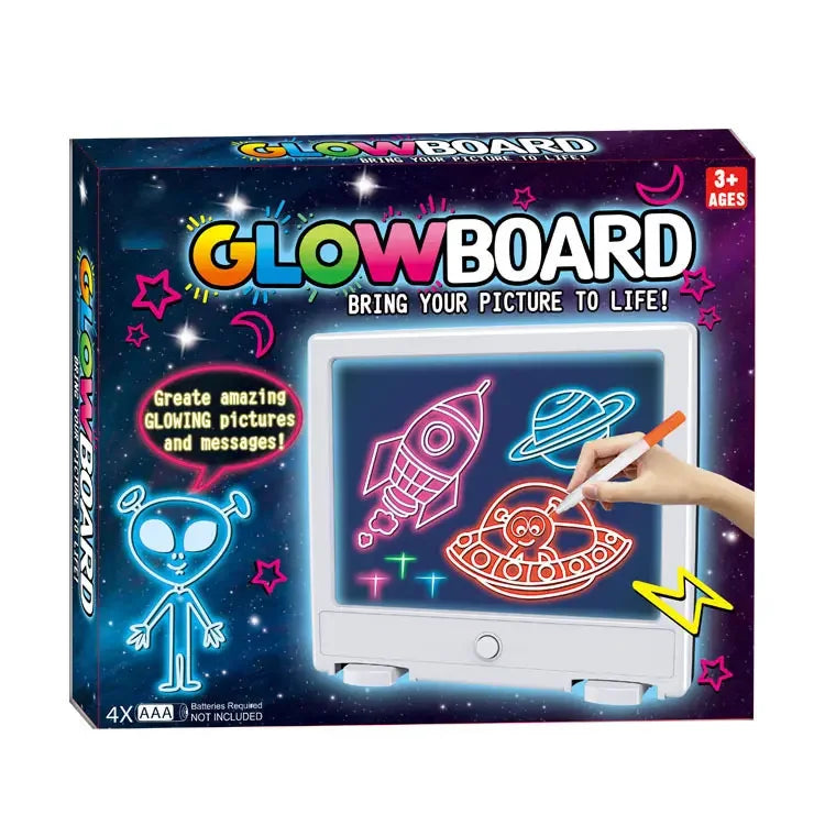 HKM-925011 Luminous Educational Drawing Board for Kids - Reusable Magic Color Art Toy, Ages 5-7