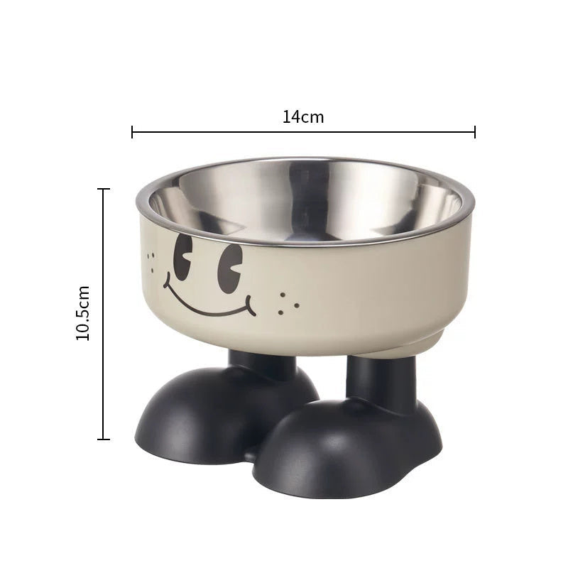 HKM-925075 High Platform Stainless Steel Cat Bowl with Anti-Tumble Design