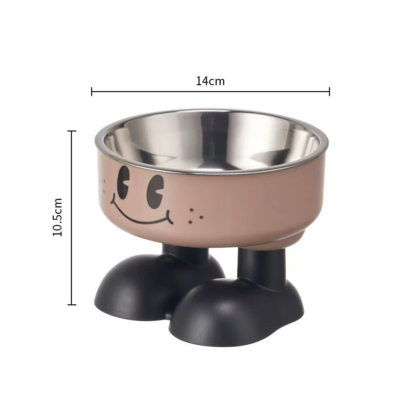 HKM-925075 High Platform Stainless Steel Cat Bowl with Anti-Tumble Design