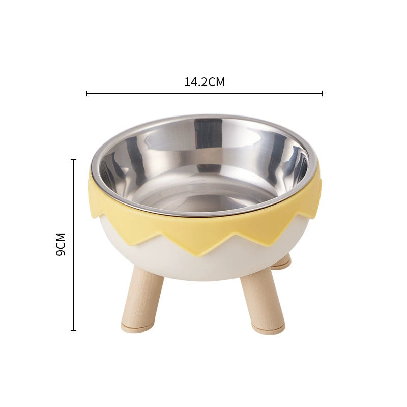HKM-925075 High Platform Stainless Steel Cat Bowl with Anti-Tumble Design