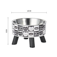 HKM-925075 High Platform Stainless Steel Cat Bowl with Anti-Tumble Design