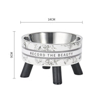 HKM-925075 High Platform Stainless Steel Cat Bowl with Anti-Tumble Design