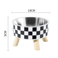 HKM-925075 High Platform Stainless Steel Cat Bowl with Anti-Tumble Design