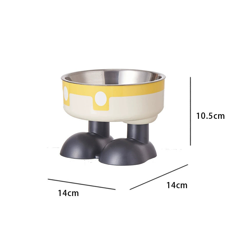 HKM-925075 High Platform Stainless Steel Cat Bowl with Anti-Tumble Design