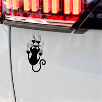 HKM-925139 Funny Cat Reflective Car Stickers - 15x7.5CM Decals for Doors, Windows, and Trunks in Black & White