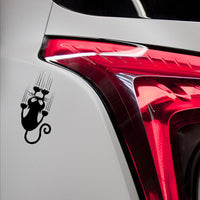 HKM-925139 Funny Cat Reflective Car Stickers - 15x7.5CM Decals for Doors, Windows, and Trunks in Black & White