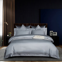 HKM-925203 Long-Staple Cotton 4-Piece Bedding Set for 1.5-1.8M and 2.0M Beds, Soft and Durable