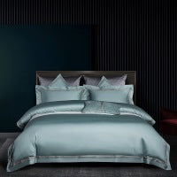 HKM-925203 Long-Staple Cotton 4-Piece Bedding Set for 1.5-1.8M and 2.0M Beds, Soft and Durable