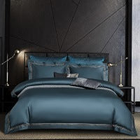 HKM-925203 Long-Staple Cotton 4-Piece Bedding Set for 1.5-1.8M and 2.0M Beds, Soft and Durable