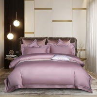 HKM-925203 Long-Staple Cotton 4-Piece Bedding Set for 1.5-1.8M and 2.0M Beds, Soft and Durable