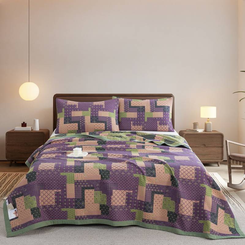 HKM-925203 Multifunctional Three-Layer Gauze Blanket with Pillowcase in Various Colors and Sizes