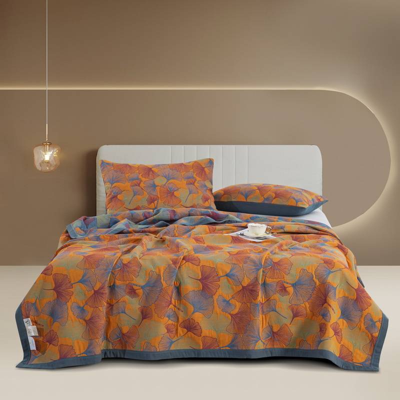 HKM-925203 Multifunctional Three-Layer Gauze Blanket with Pillowcase in Various Colors and Sizes