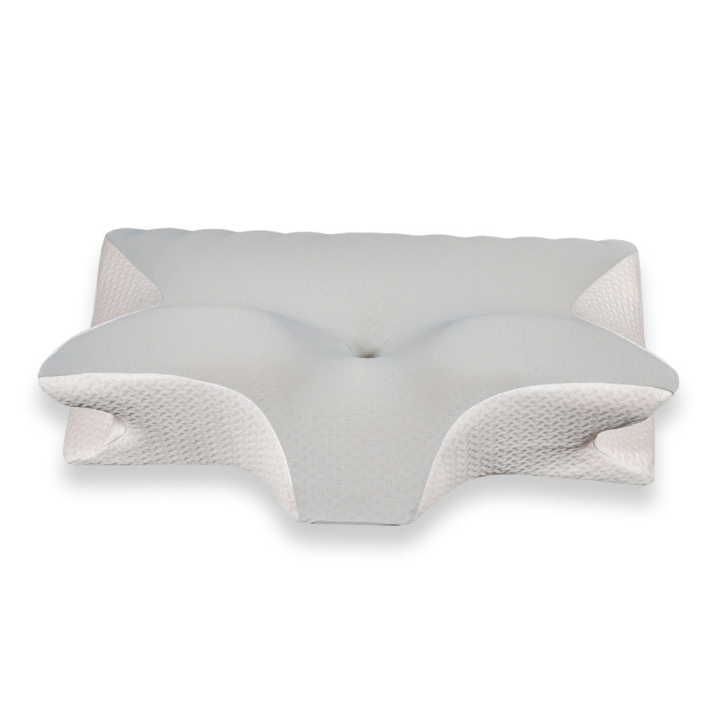 HKM-925331 Memory Foam Cervical Support Pillow - Slow Rebound Ox Horn Shape, 59x40x12cm, Tencel Diamond Lattice