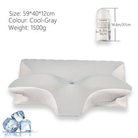 HKM-925331 Memory Foam Cervical Support Pillow - Slow Rebound Ox Horn Shape, 59x40x12cm, Tencel Diamond Lattice
