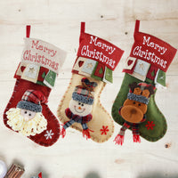 HKM-925331 Three-Dimensional Merry Christmas Gift Bag - Santa, Snowman, or Elk Styles in Cloth