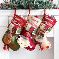 HKM-925331 Three-Dimensional Merry Christmas Gift Bag - Santa, Snowman, or Elk Styles in Cloth