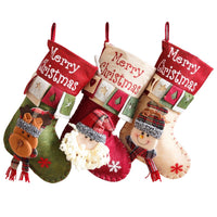 HKM-925331 Three-Dimensional Merry Christmas Gift Bag - Santa, Snowman, or Elk Styles in Cloth