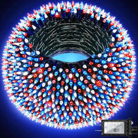 HKM-925395 470ft 1500 LED Outdoor Christmas String Lights - 12 Modes, Dimmable, Timer, Waterproof for Home and Holiday Decor