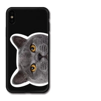 HKM-925459 Transparent Cat Print Protective Phone Case for Apple iPhone Models
