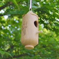HKM-925459 Wooden Hummingbird Hanging Swing Nest House for Birds, 13x5x5cm