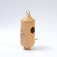 HKM-925459 Wooden Hummingbird Hanging Swing Nest House for Birds, 13x5x5cm