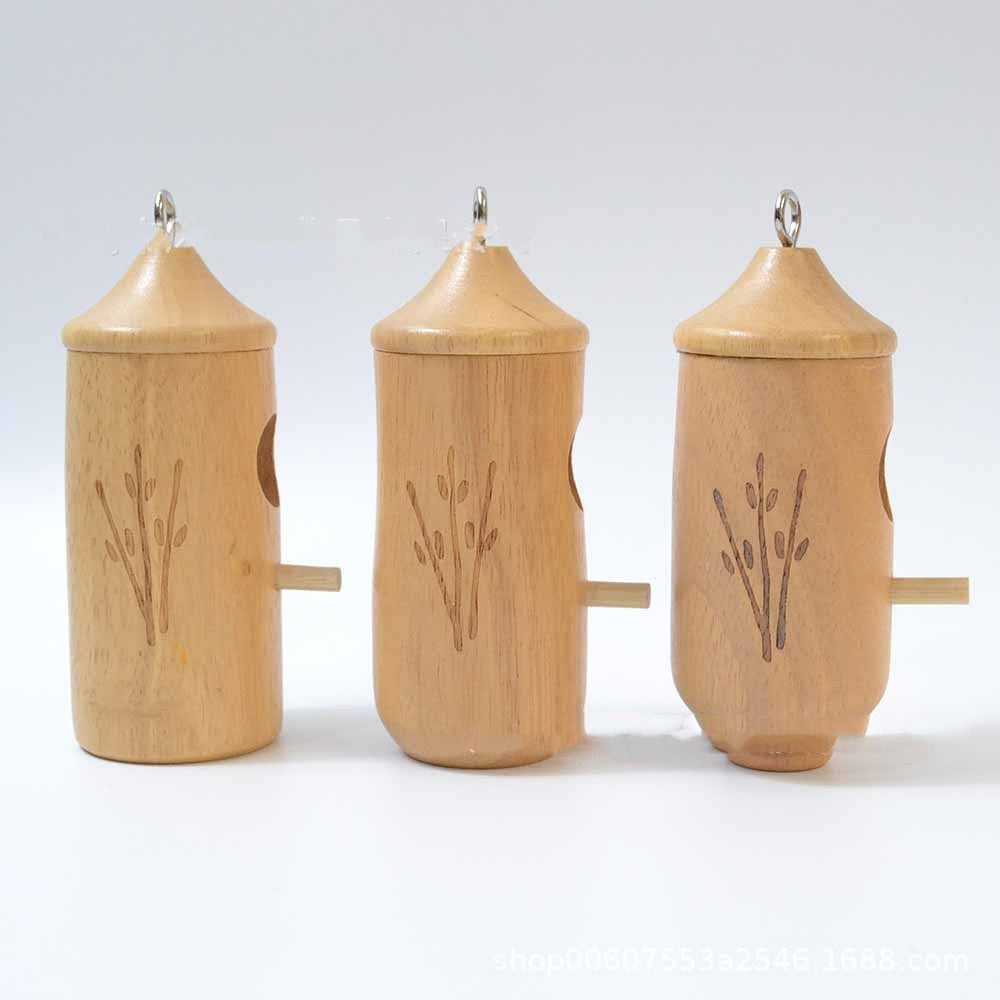 HKM-925459 Wooden Hummingbird Hanging Swing Nest House for Birds, 13x5x5cm