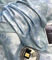 HKM-925523 Four-Piece Light Luxury Bed Set with Fitted Sheet and Duvet Cover in Multiple Sizes