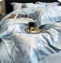 HKM-925523 Four-Piece Light Luxury Bed Set with Fitted Sheet and Duvet Cover in Multiple Sizes