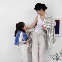 HKM-925779 Parent-Child Long-Staple Cotton Yarn-Dyed Rhombus and Striped Towels Set