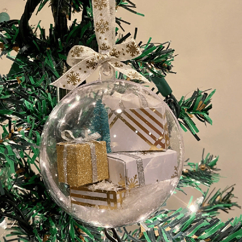 HKM-925971 Transparent Hanging Christmas Tree Ornaments for Seasonal Decor and Gift-Giving