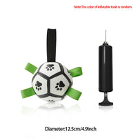 HKM-926035 Interactive Inflatable Dog Football Toy - Safe PU Material for Fetch and Tug Play - 5-Inch Diameter with Pump