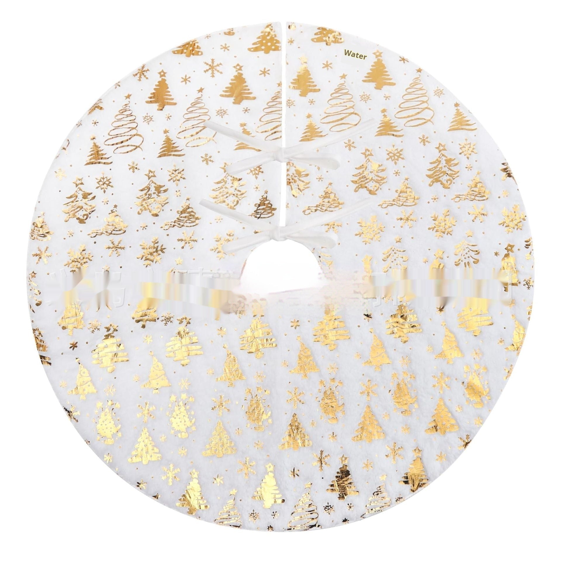 HKM-926163 Plush Christmas Tree Group Mat - Snowflake Star Design, Available in Various Sizes