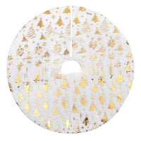 HKM-926163 Plush Christmas Tree Group Mat - Snowflake Star Design, Available in Various Sizes