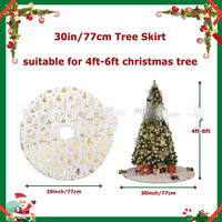 HKM-926163 Plush Christmas Tree Group Mat - Snowflake Star Design, Available in Various Sizes