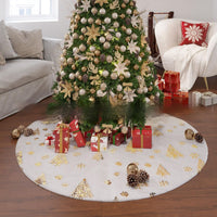 HKM-926163 Plush Christmas Tree Group Mat - Snowflake Star Design, Available in Various Sizes