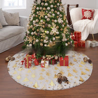 HKM-926163 Plush Christmas Tree Group Mat - Snowflake Star Design, Available in Various Sizes