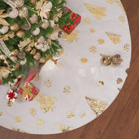 HKM-926163 Plush Christmas Tree Group Mat - Snowflake Star Design, Available in Various Sizes