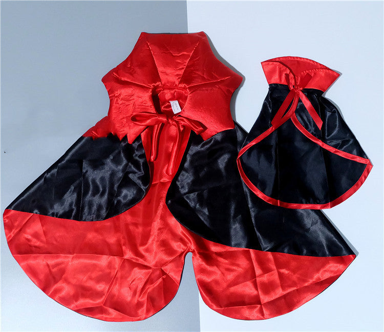 HKM-926163 Vampire King Pet Halloween Cape - Black Cloak for Pets with Adjustable Collar