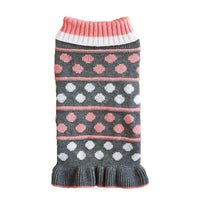 HKM-926227 Cozy Acrylic Dog Sweater Dress with Star Wave Design for Autumn and Winter