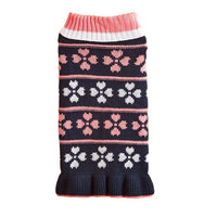 HKM-926227 Cozy Acrylic Dog Sweater Dress with Star Wave Design for Autumn and Winter