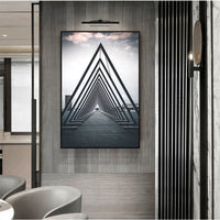 HKM-926355 Black and White Modern Architecture Canvas Art Print