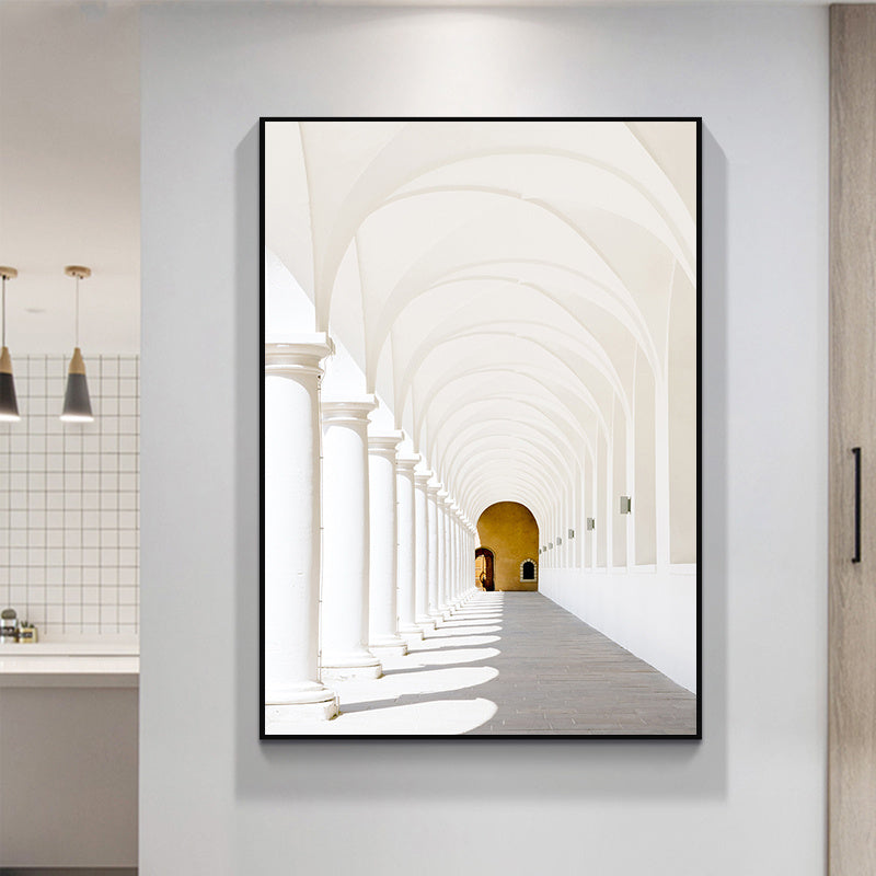 HKM-926355 Black and White Modern Architecture Canvas Art Print