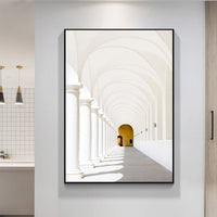 HKM-926355 Black and White Modern Architecture Canvas Art Print