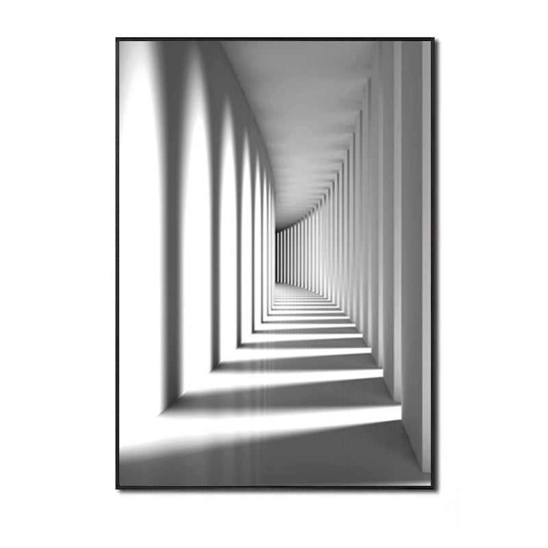 HKM-926355 Black and White Modern Architecture Canvas Art Print