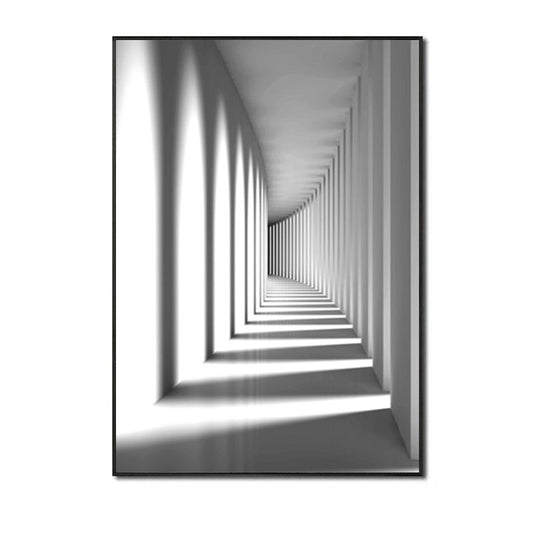 HKM-926355 Black and White Modern Architecture Canvas Art Print