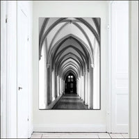 HKM-926355 Black and White Modern Architecture Canvas Art Print