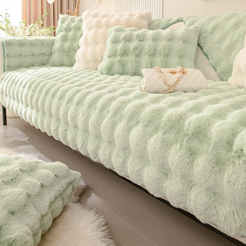 HKM-926355 Nordic Style Thickened Plush Sofa Cushion in Bubble Rabbit Fur - Various Sizes & Colors Available